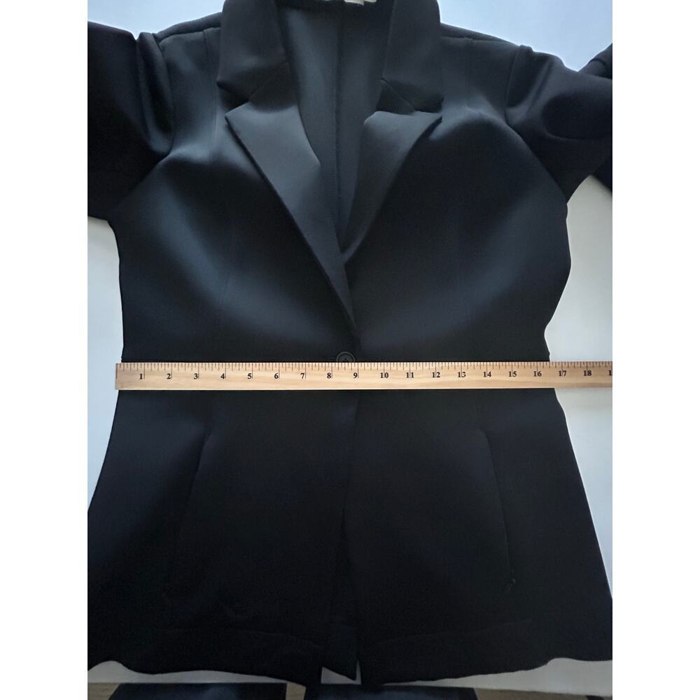 M.M. Lafleur women's black scuba stretch one button jacket  blazer size 10 - Picture 13 of 15